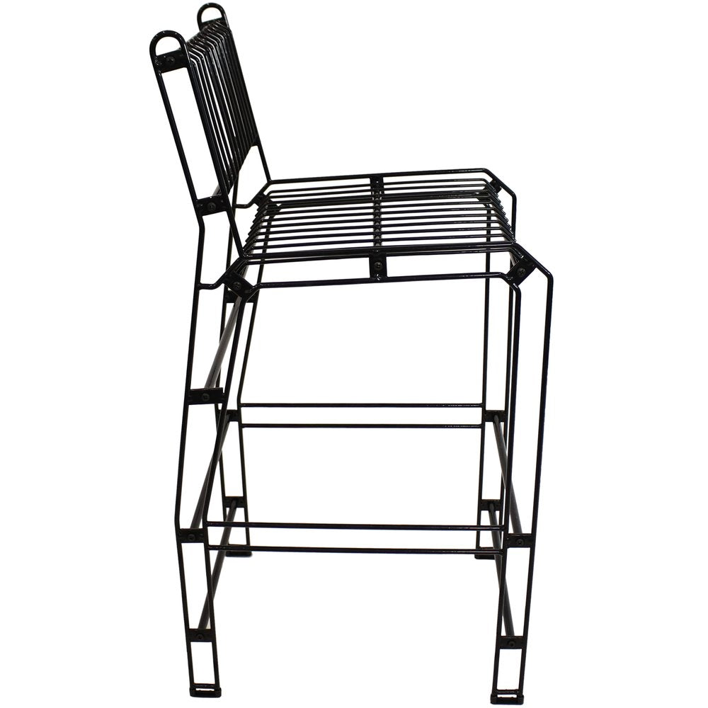 Black Steel Outdoor Accent Chair - 21-inch