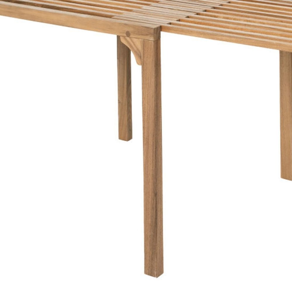 Natural Solid Wood Extendable Outdoor Dining Table - 60-inch