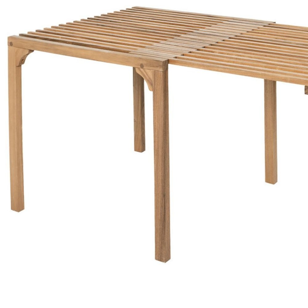 Natural Solid Wood Extendable Outdoor Dining Table - 60-inch