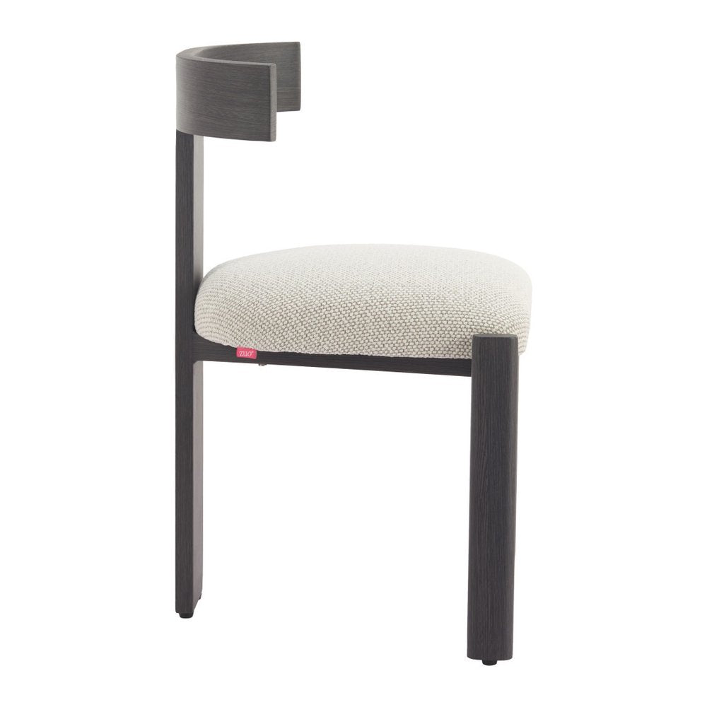 Beige and Black Olefin Open Back Dining Side Chair