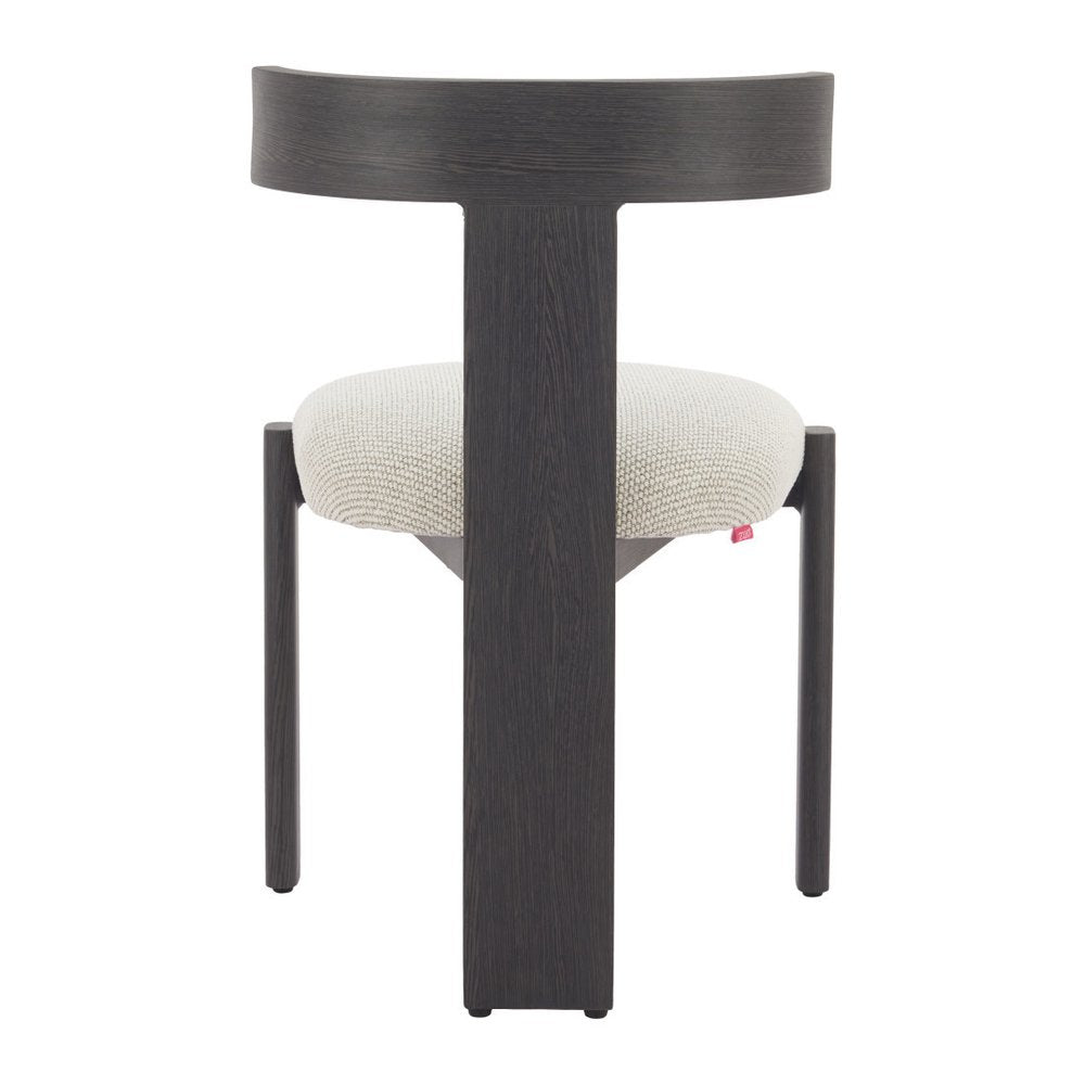Beige and Black Olefin Open Back Dining Side Chair