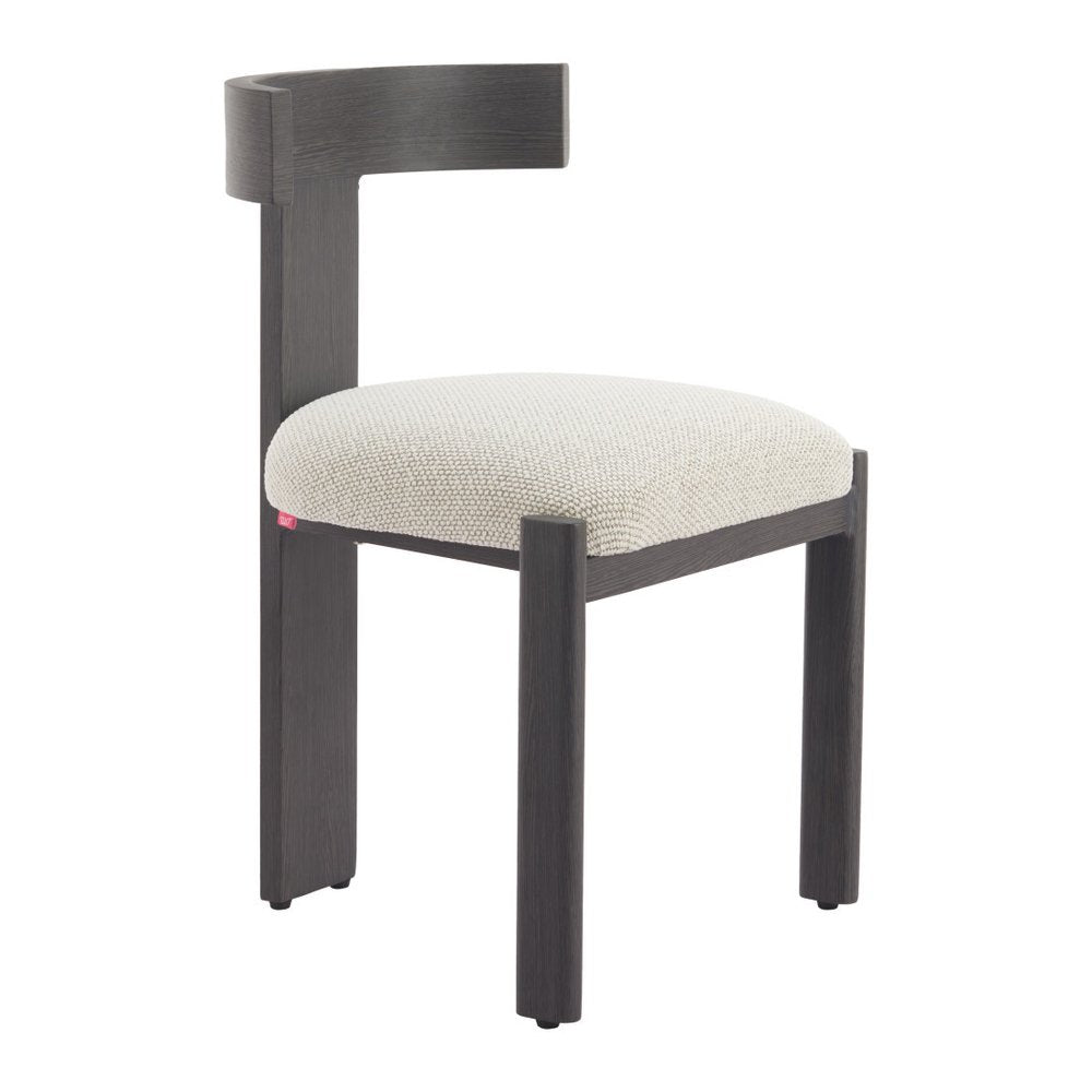 Beige and Black Olefin Open Back Dining Side Chair