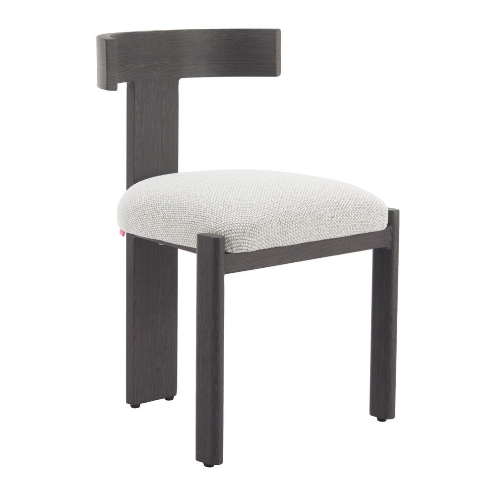 Beige and Black Olefin Open Back Dining Side Chair