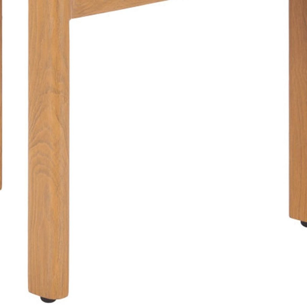 Beige and Natural Olefin Open Back Dining Side Chair
