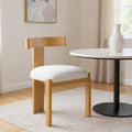 Beige and Natural Olefin Open Back Dining Side Chair
