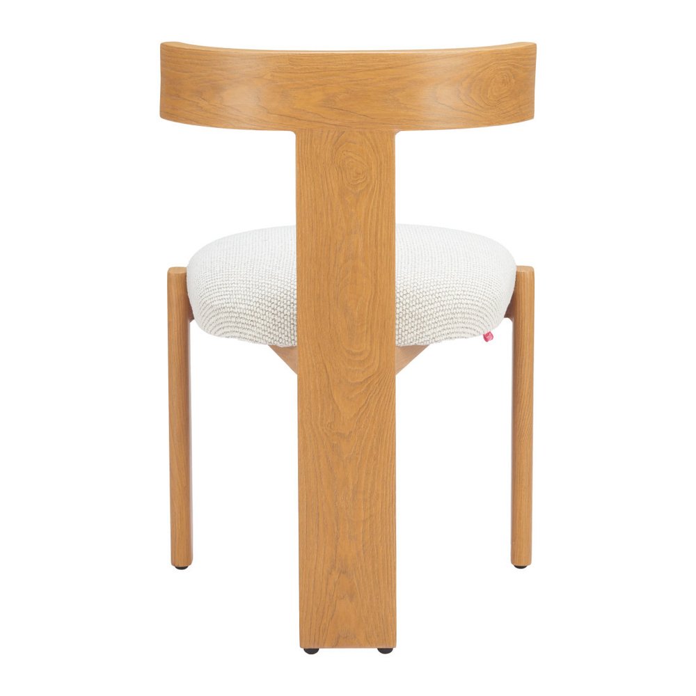 Beige and Natural Olefin Open Back Dining Side Chair