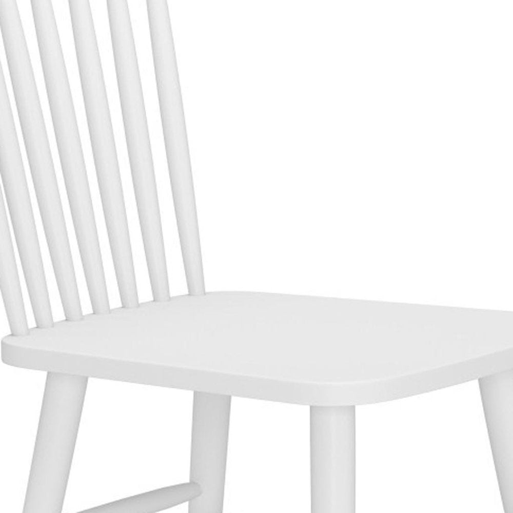 Set of Two White Aluminum Slat Back Dining Side Chairs