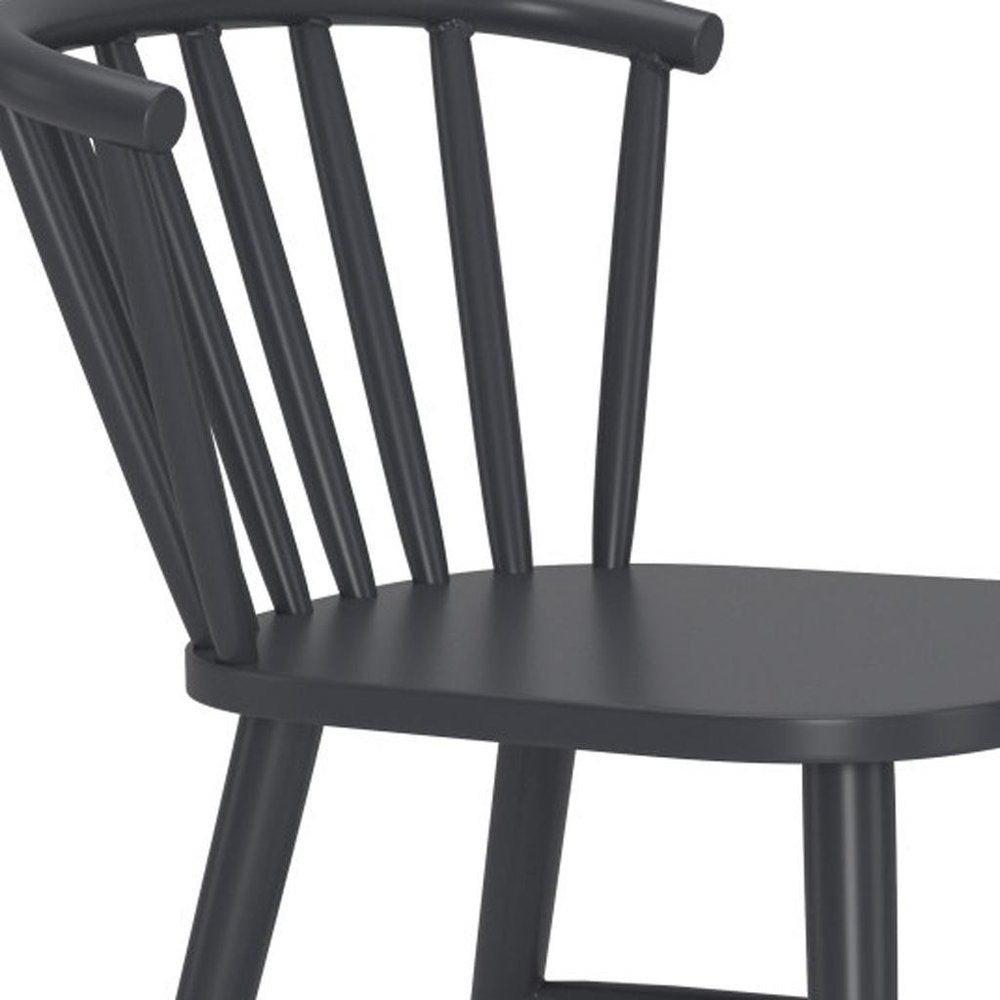 Black Aluminum Slat Back Dining Side Chair