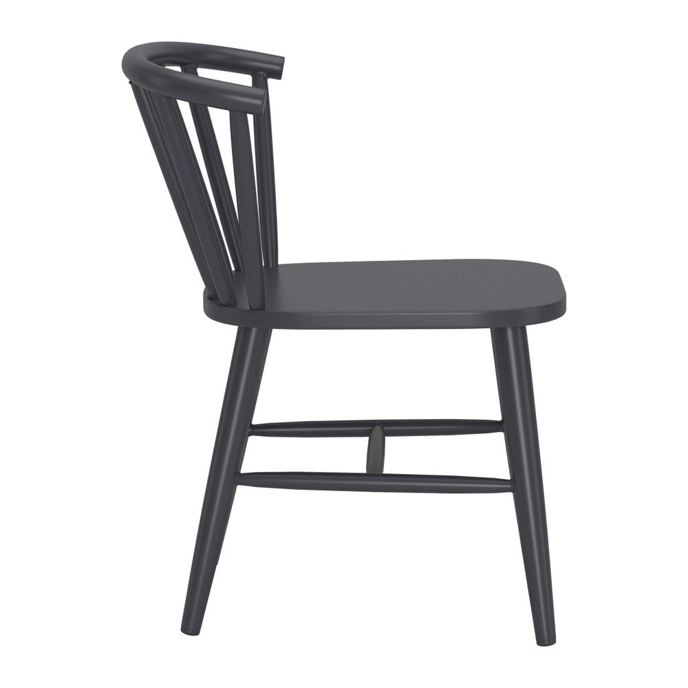 Black Aluminum Slat Back Dining Side Chair
