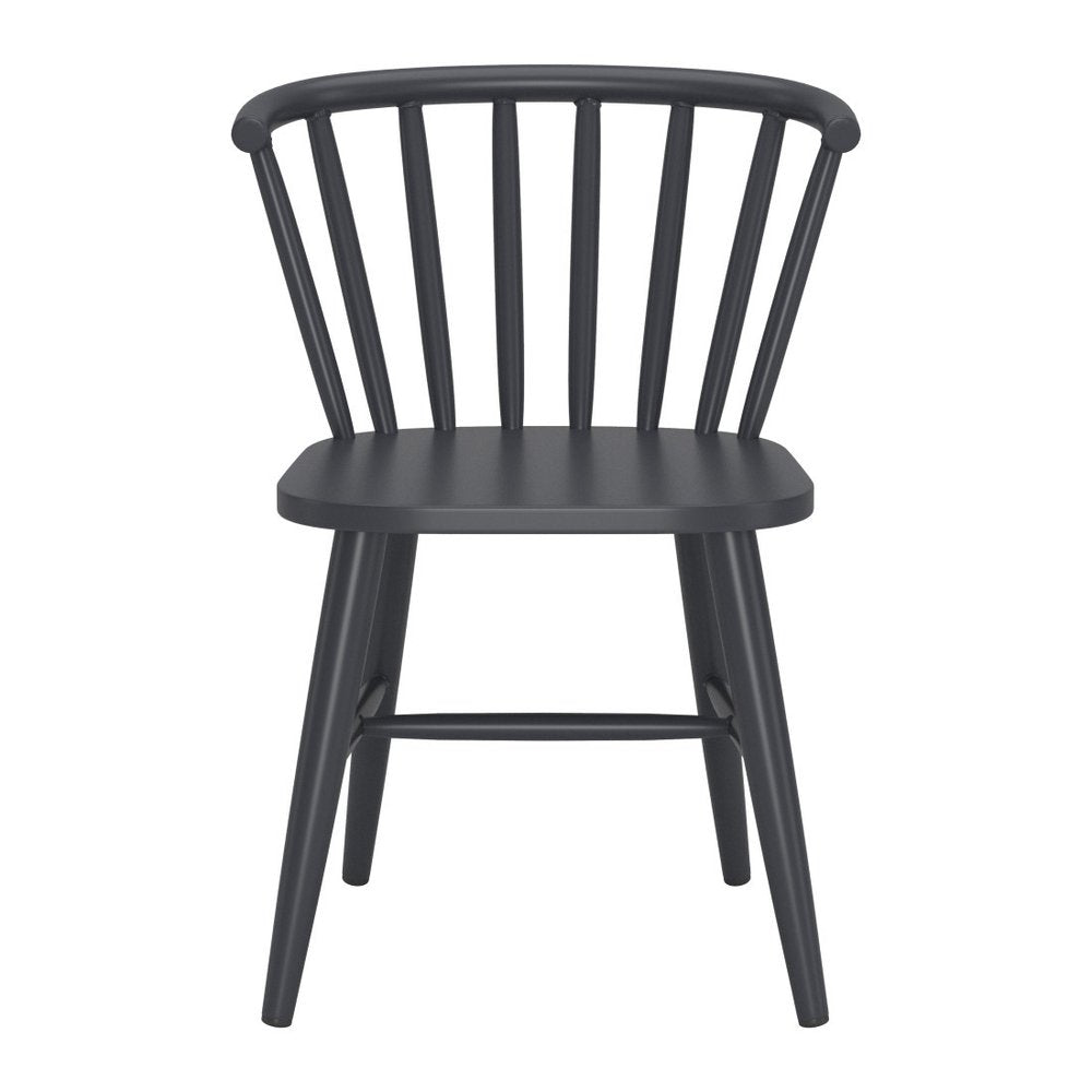 Black Aluminum Slat Back Dining Side Chair