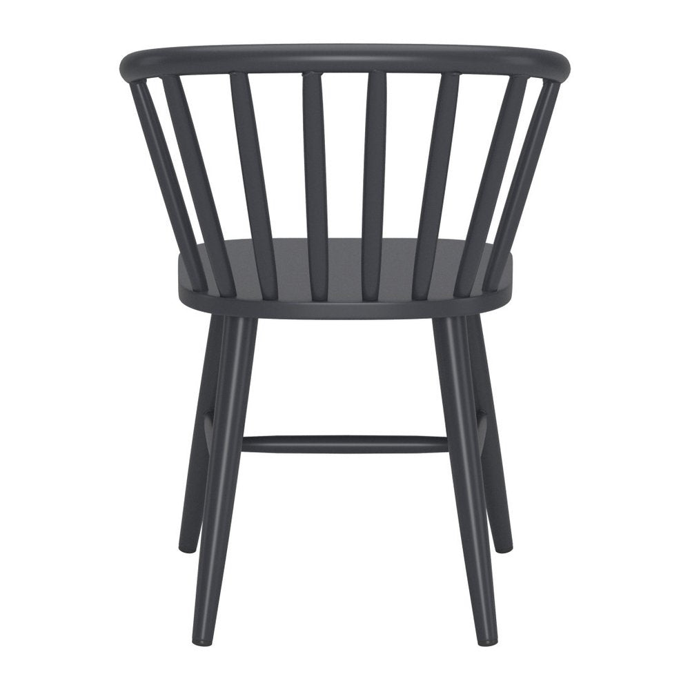 Black Aluminum Slat Back Dining Side Chair