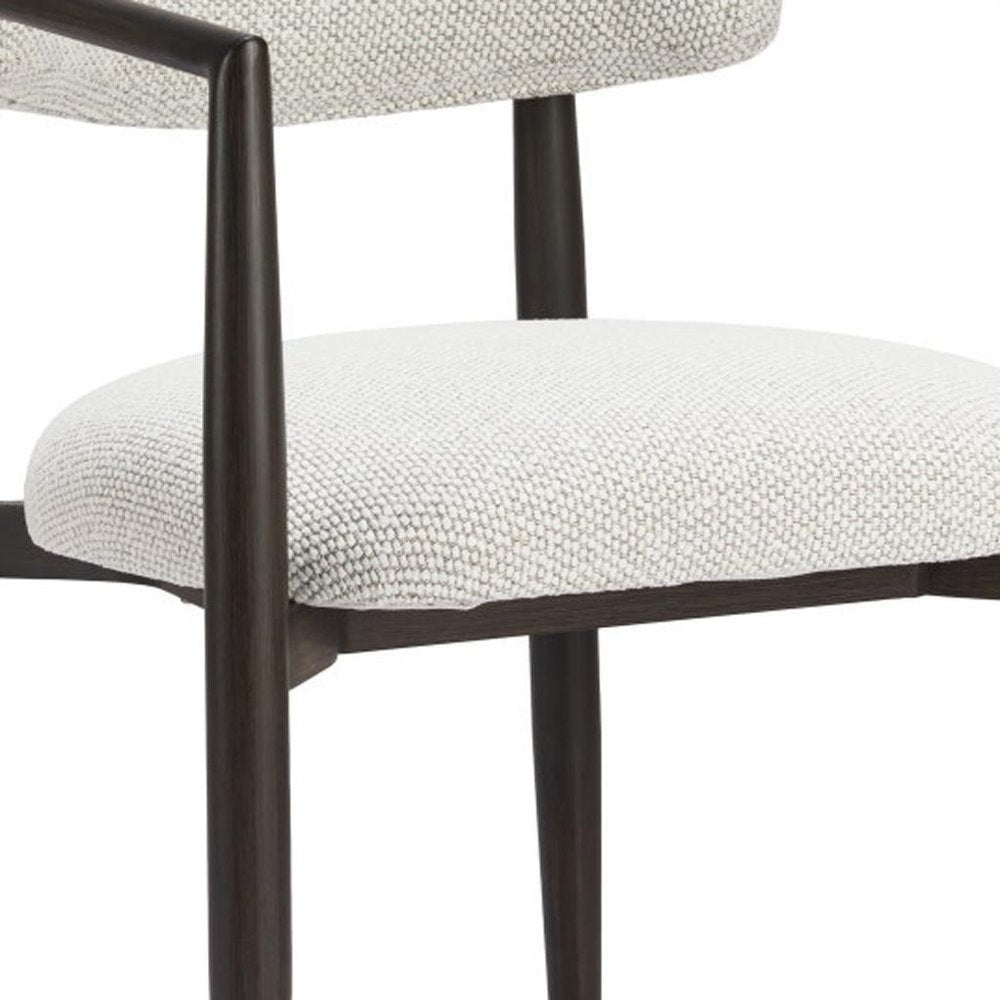 White and Black Open Back Dining Arm Chair