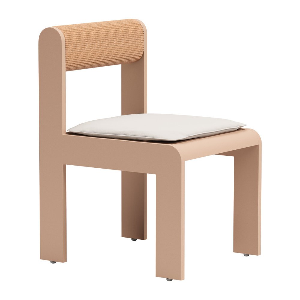 Set of Two White and Natural Slipcovered Open Back Dining Side Chairs