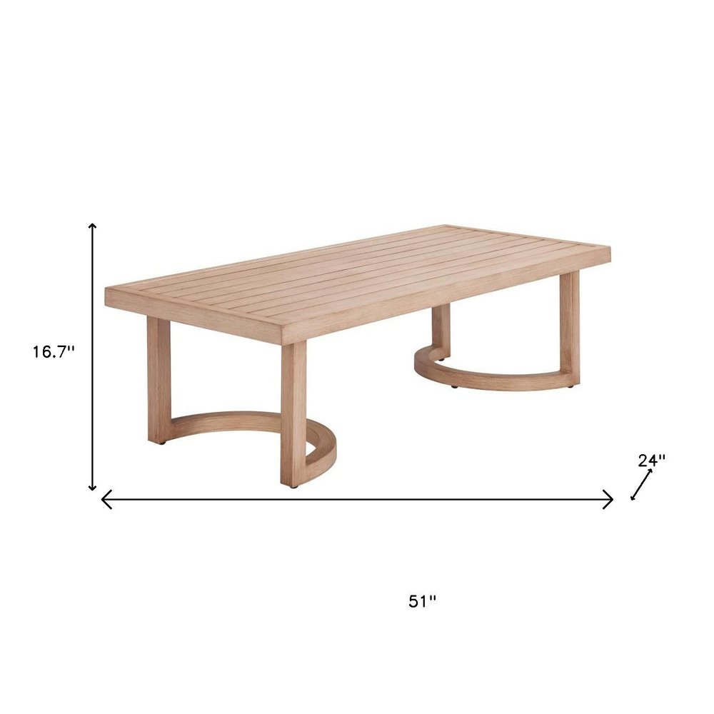 Brown Aluminum Outdoor Coffee Table - 51-inch