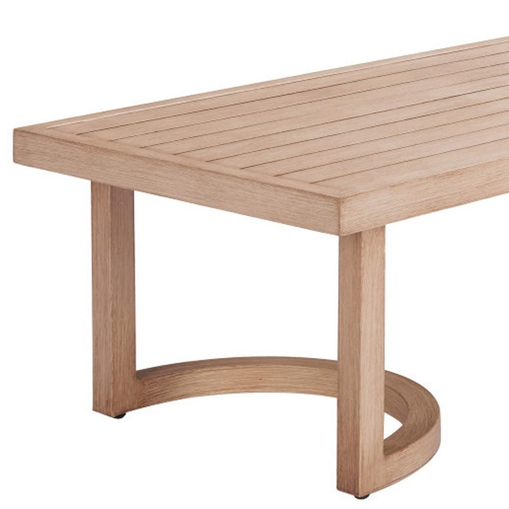 Brown Aluminum Outdoor Coffee Table - 51-inch