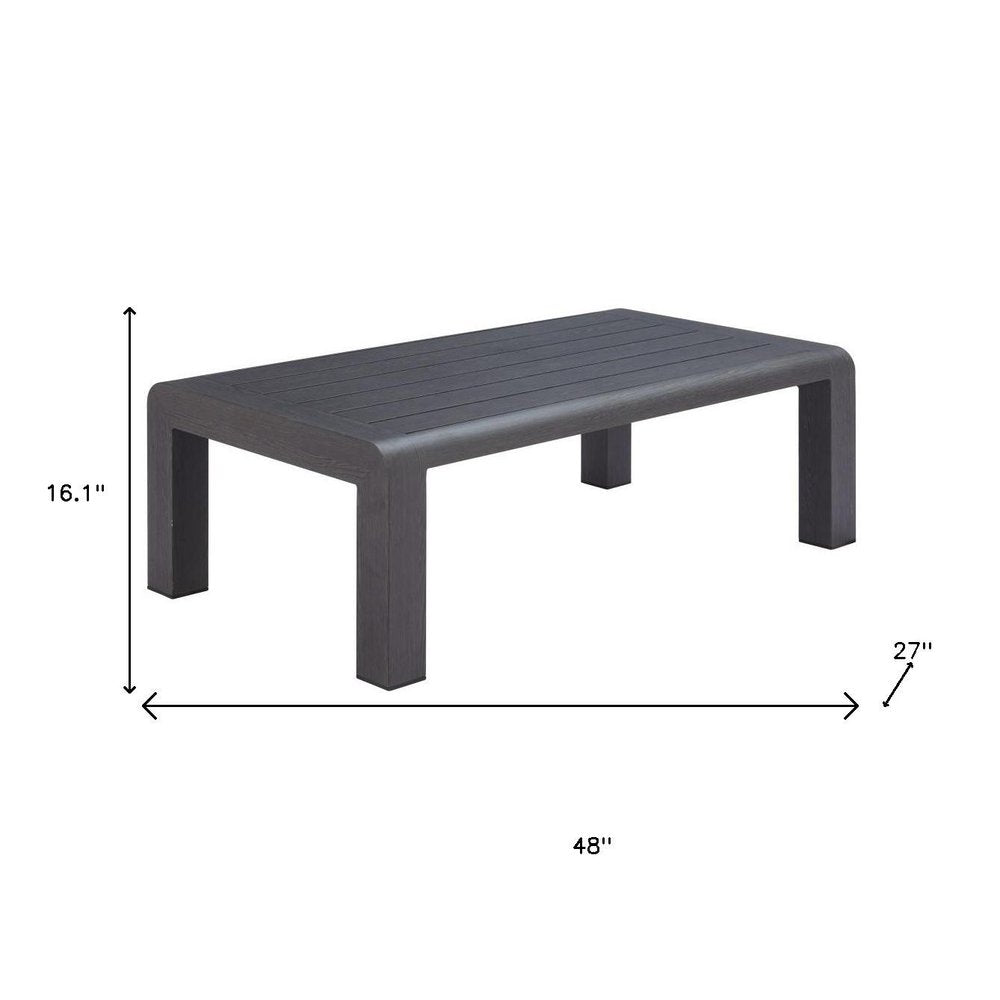 Black Aluminum Outdoor Coffee Table - 48-inch