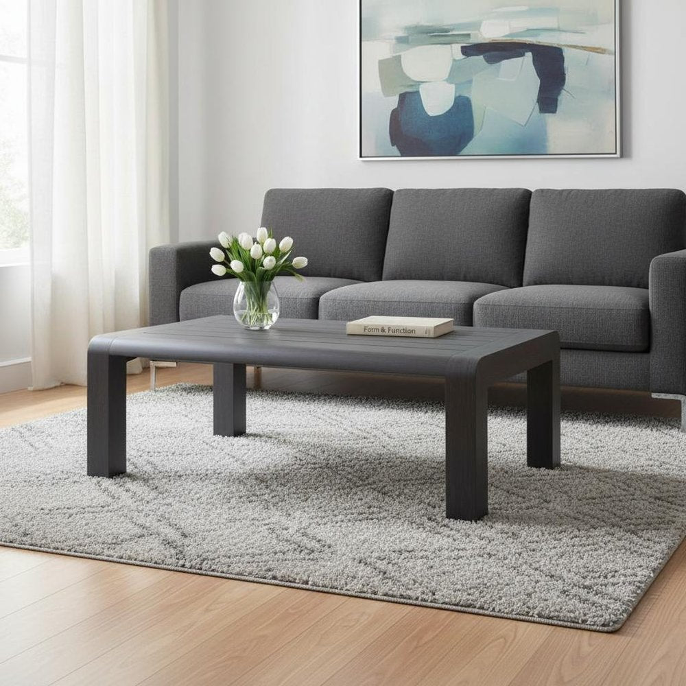 Black Aluminum Outdoor Coffee Table - 48-inch