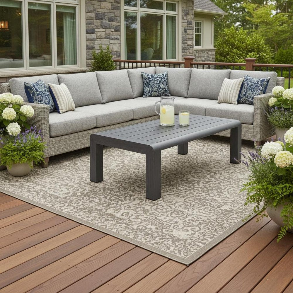 Black Aluminum Outdoor Coffee Table - 48-inch