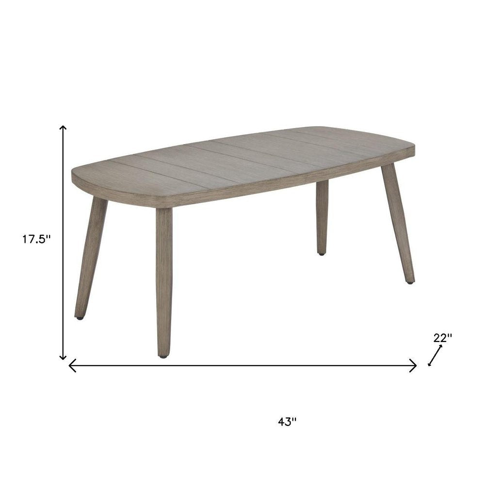 Brown Aluminum Outdoor Coffee Table - 43-inch