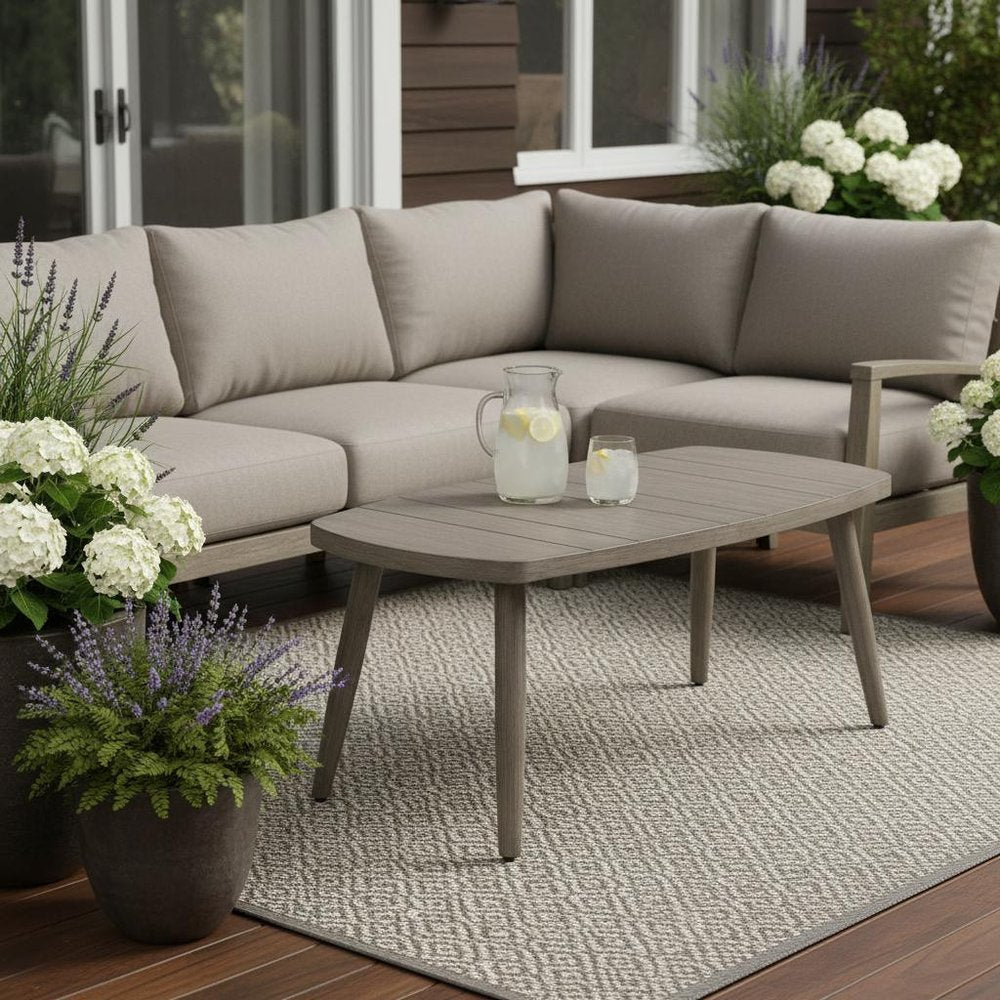 Brown Aluminum Outdoor Coffee Table - 43-inch
