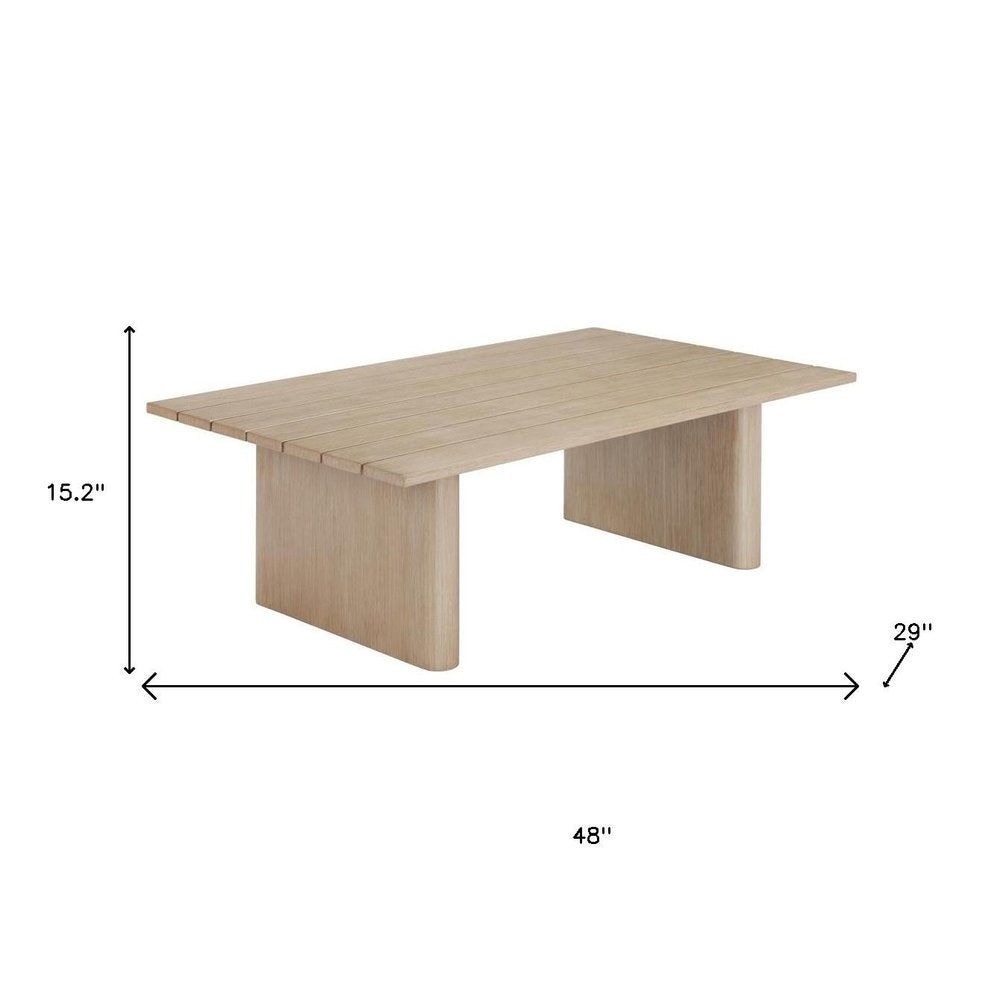 Natural Aluminum Outdoor Coffee Table - 48-inch