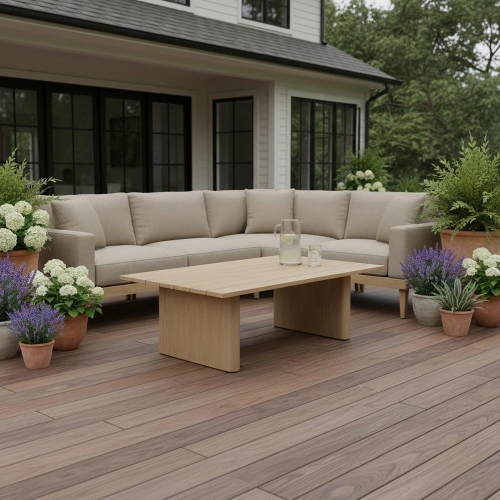 Natural Aluminum Outdoor Coffee Table - 48-inch
