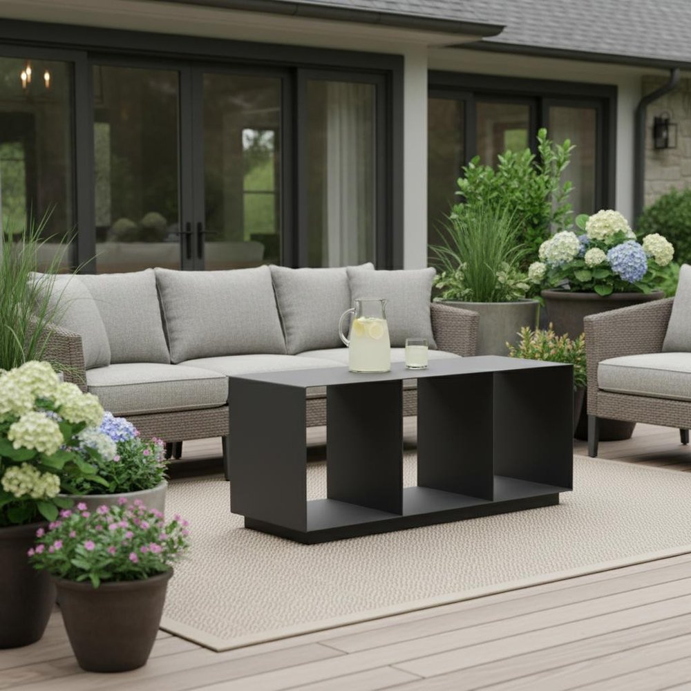 Charcoal Aluminum Outdoor Coffee Table - 36-inch