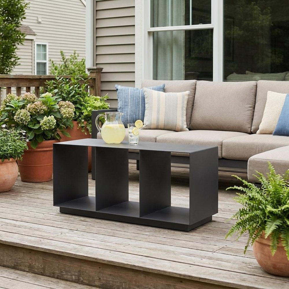 Charcoal Aluminum Outdoor Coffee Table - 36-inch