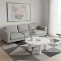 White Rounded Aluminum Outdoor Coffee Table - 34-inch