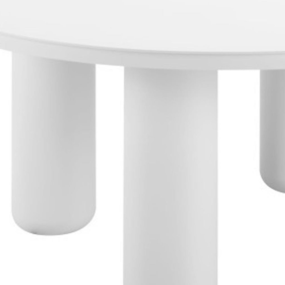 White Rounded Aluminum Outdoor Coffee Table - 34-inch