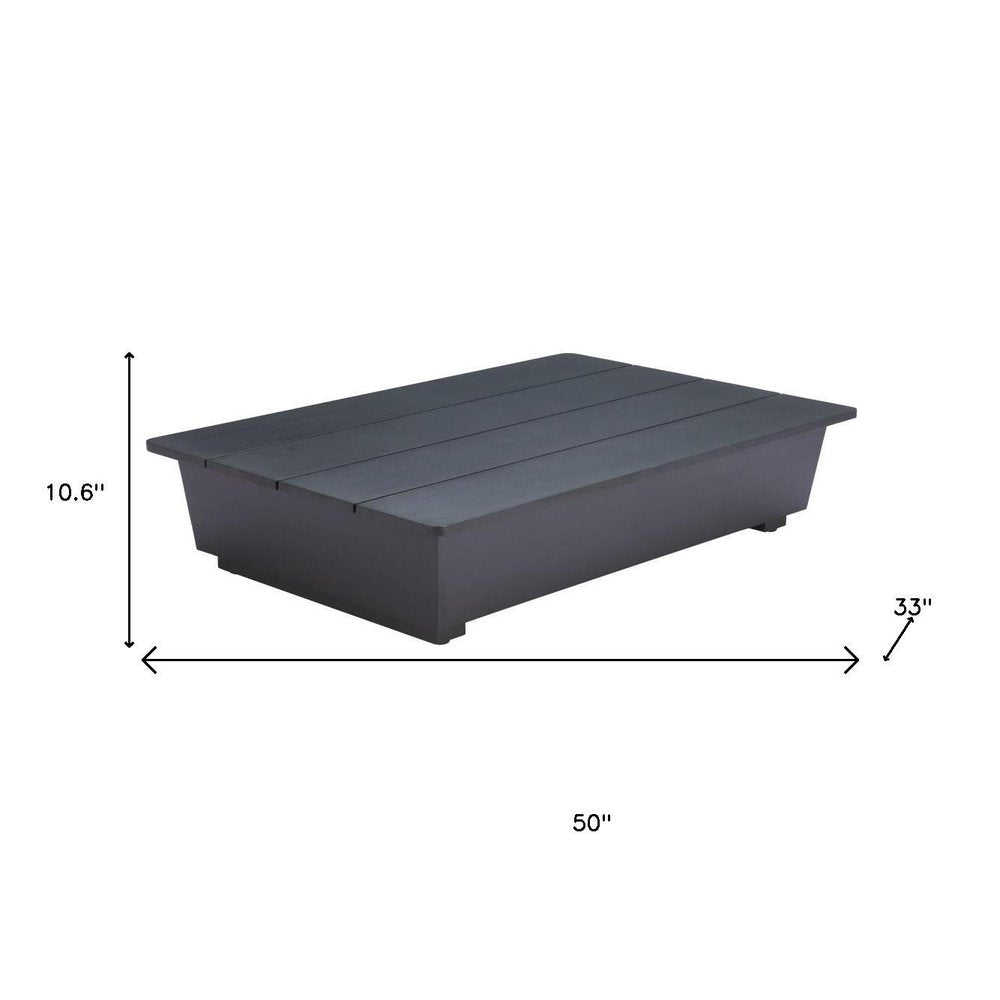 Black Aluminum Outdoor Coffee Table - 50-inch