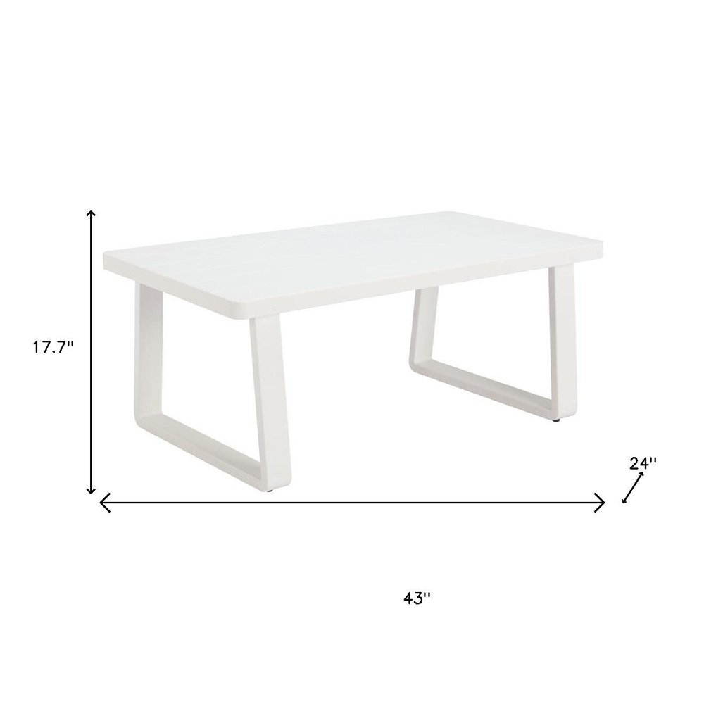 White Aluminum Outdoor Coffee Table - 43-inch