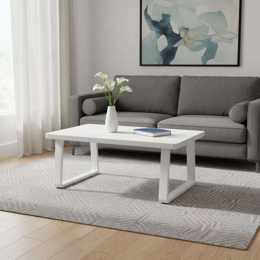 White Aluminum Outdoor Coffee Table - 43-inch