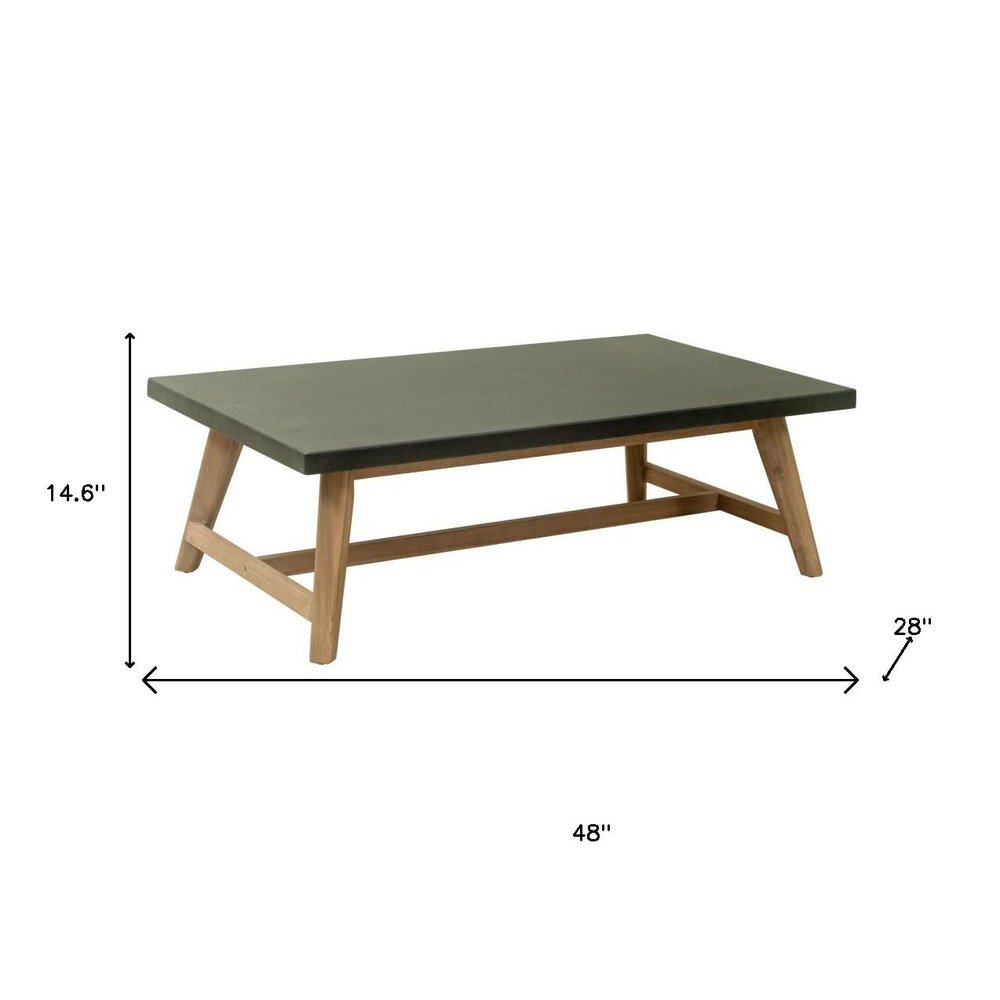 Dark Gray Concrete Outdoor Coffee Table - 48-inch
