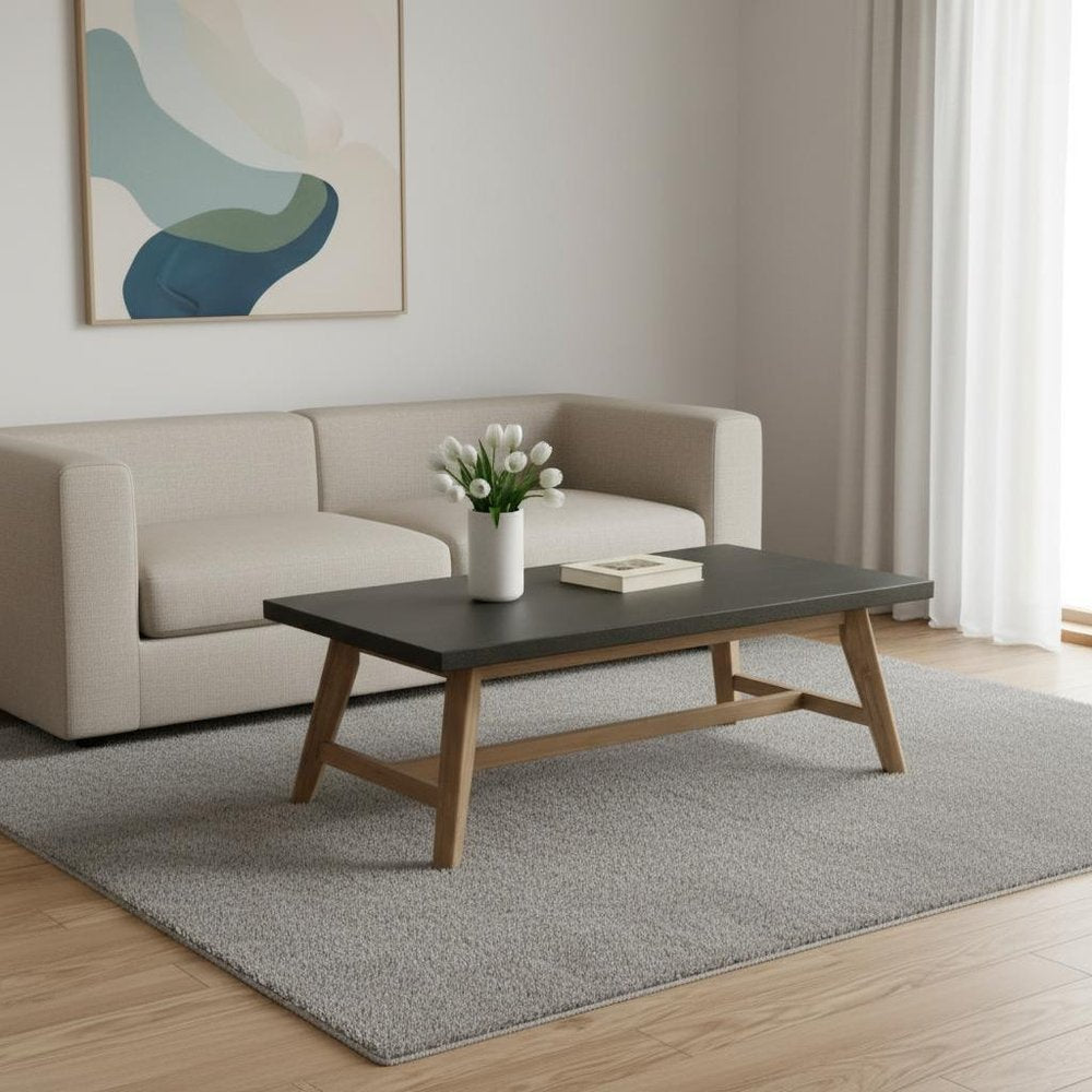 Dark Gray Concrete Outdoor Coffee Table - 48-inch