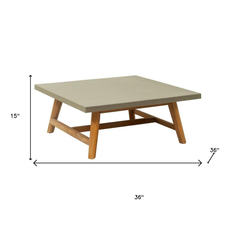 Gray Concrete Outdoor Coffee Table - 36-inch