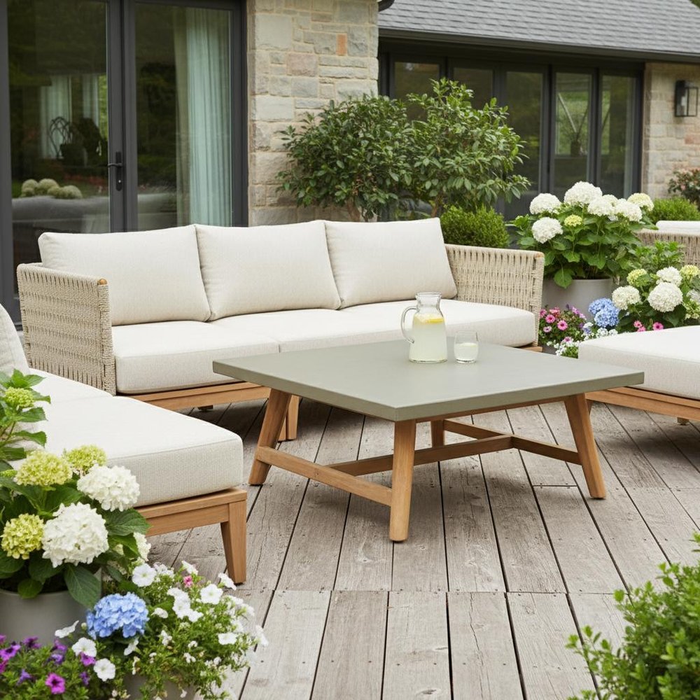 Gray Concrete Outdoor Coffee Table - 36-inch
