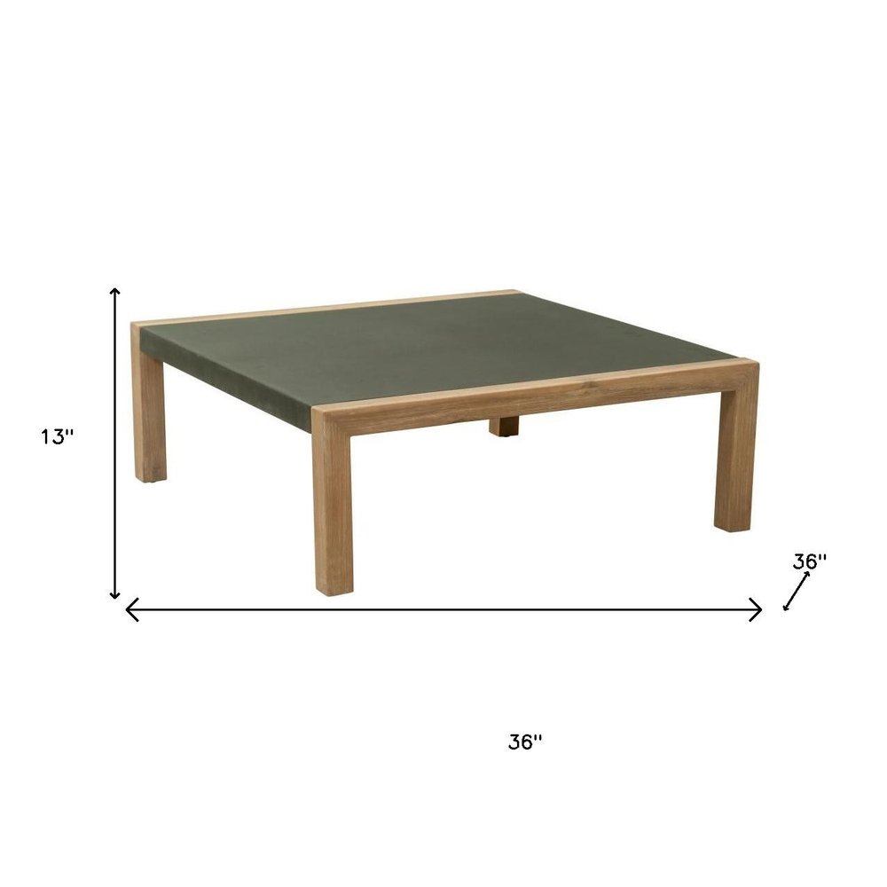 Gray Square Concrete Outdoor Coffee Table - 36-inch