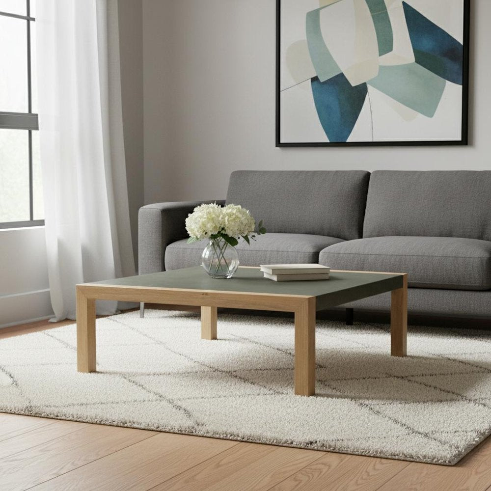 Gray Square Concrete Outdoor Coffee Table - 36-inch