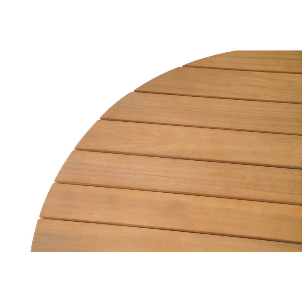 Natural Rounded Solid Wood Outdoor Coffee Table - 32-inch