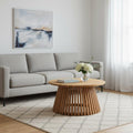 Natural Rounded Solid Wood Outdoor Coffee Table - 32-inch