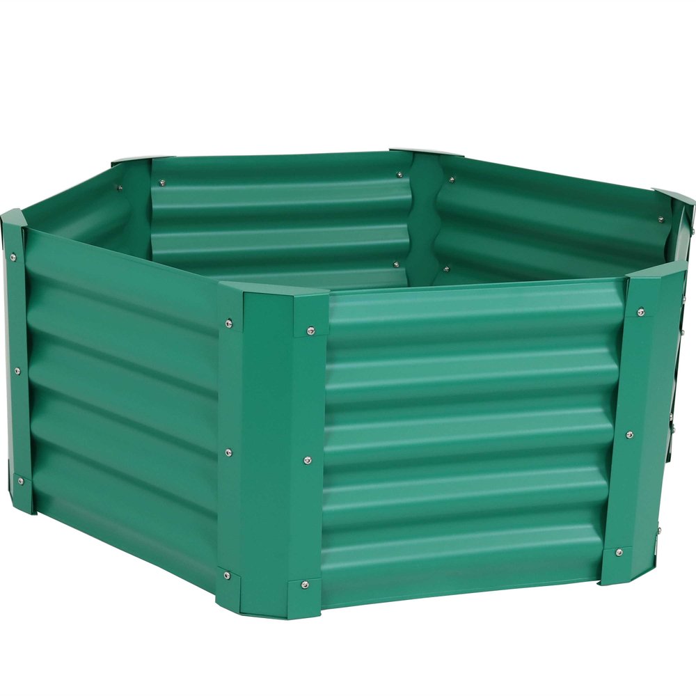 Green Steel Hexagon Planter Box - 16 X 41-inch