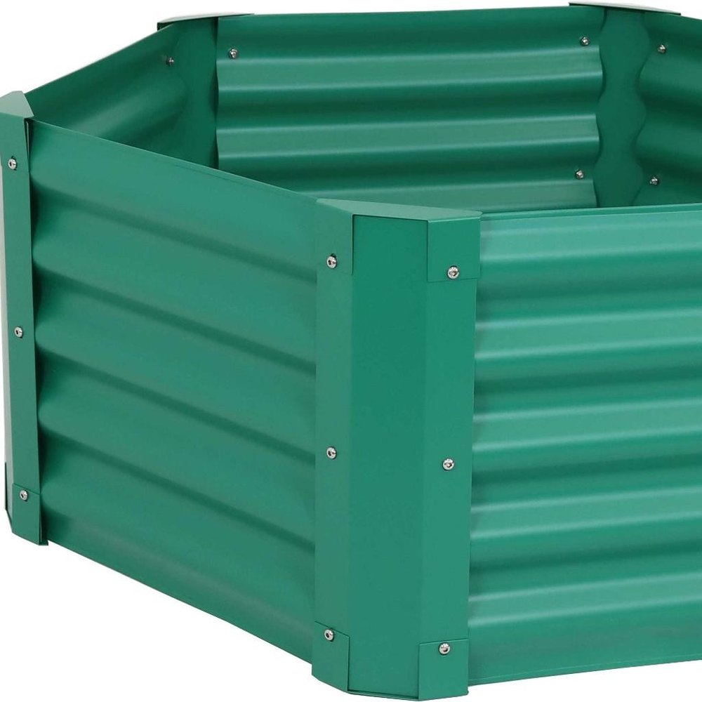 Green Steel Hexagon Planter Box - 16 X 41-inch