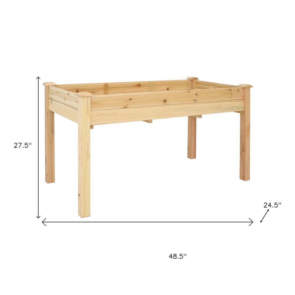 Natural Rectangular Raised Garden Bed - 49 X 25-inch