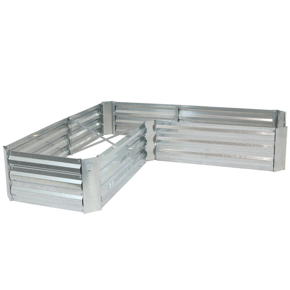 Silver Steel L Shape Raised Garden Bed - 12 X 60-inch