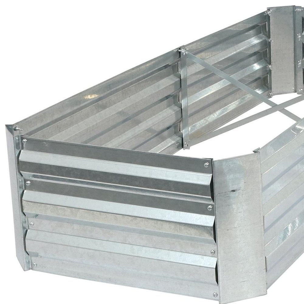 Silver Steel L Shape Raised Garden Bed - 12 X 60-inch