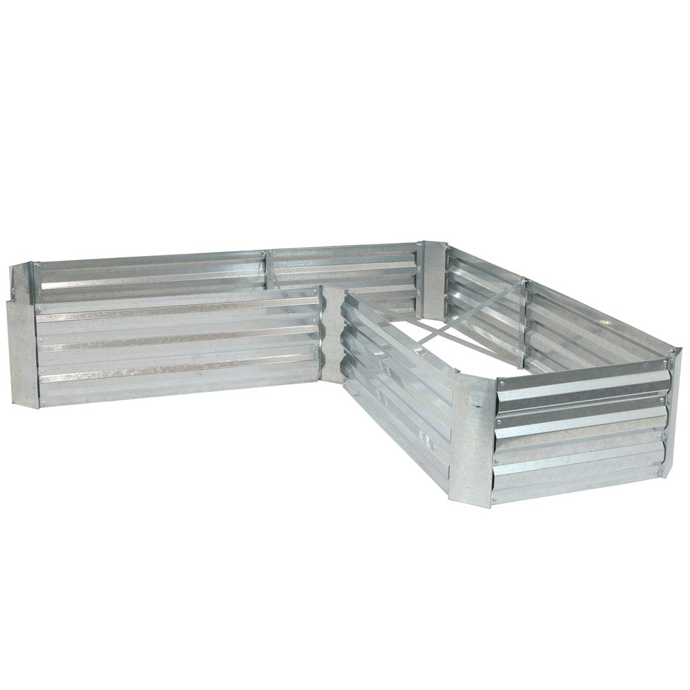 Silver Steel L Shape Raised Garden Bed - 12 X 60-inch