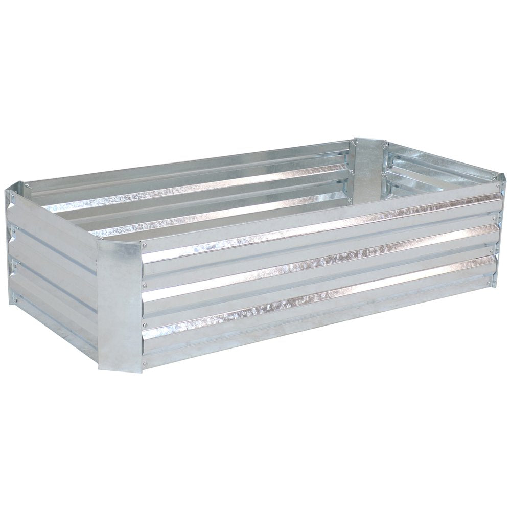 Silver Metal Rectangular Raised Garden Bed - 12 X 48-inch