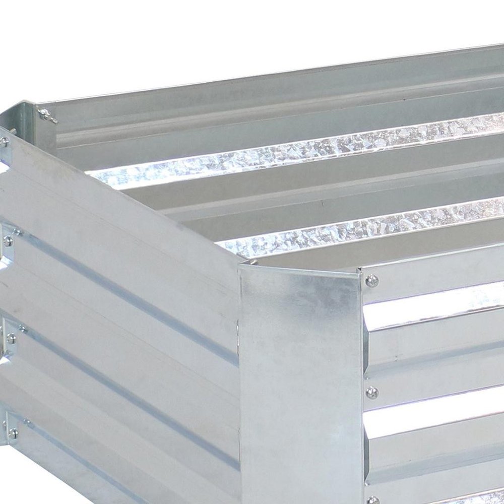 Silver Metal Rectangular Raised Garden Bed - 12 X 48-inch
