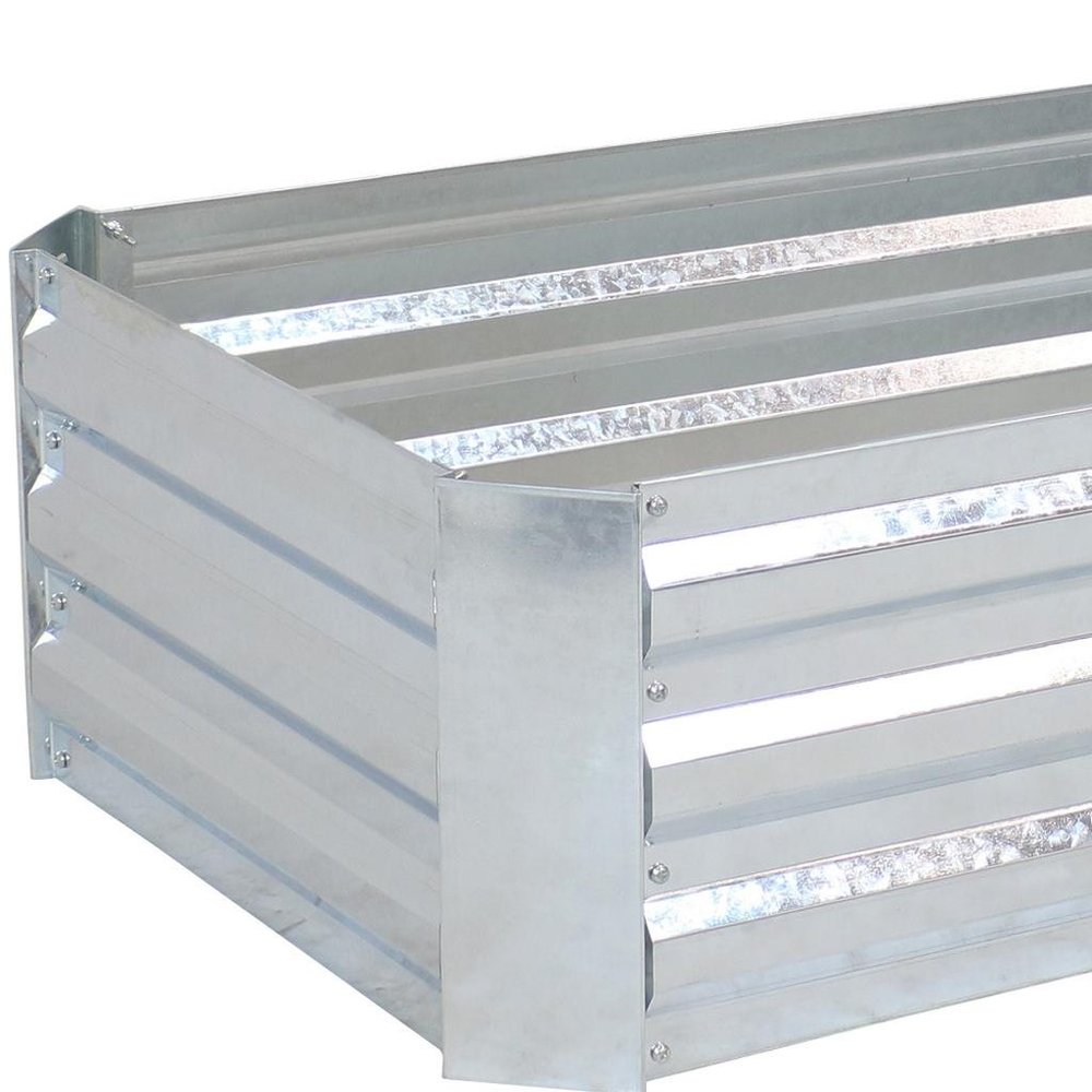 Silver Metal Rectangular Raised Garden Bed - 12 X 48-inch